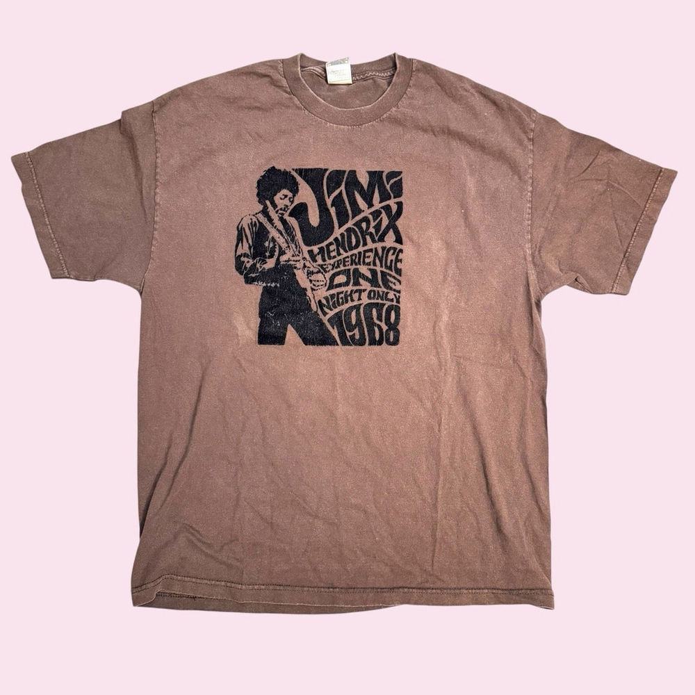 Y2K Jimi Hendrix 1968 Experience One Night Only Velvet Textured T-Shirt Men's XL